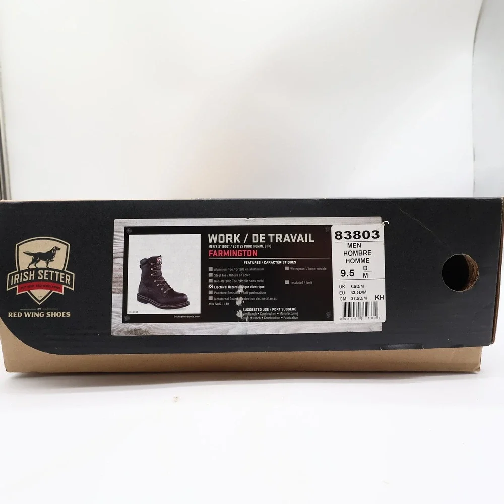 Irish Setter Boots Mens 9.5 D Farmington Leather Work 83803 Soft Toe NIB